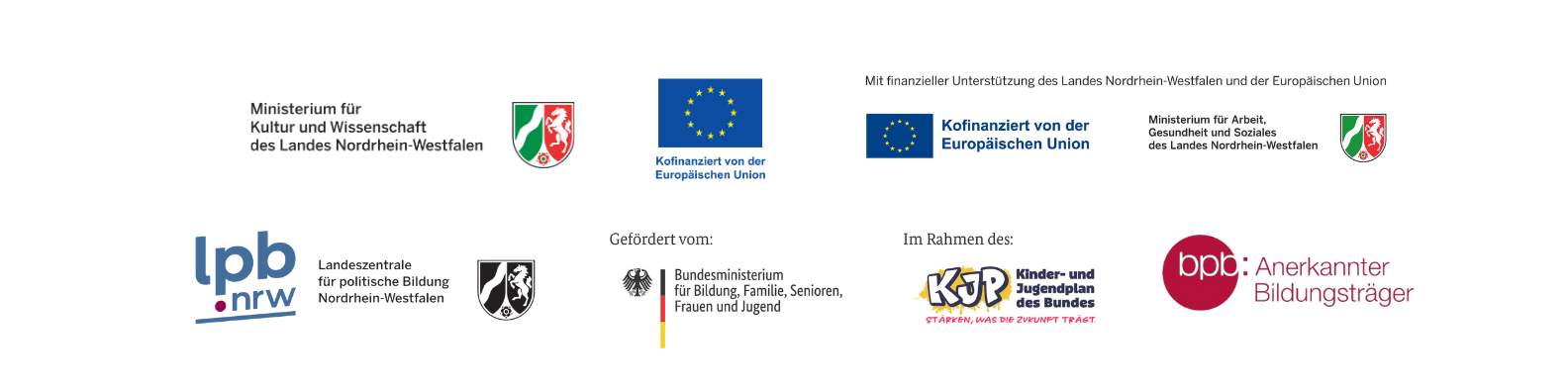 Montage aller Förderlogos der verschiedenen Fördermitelgeber und Partner